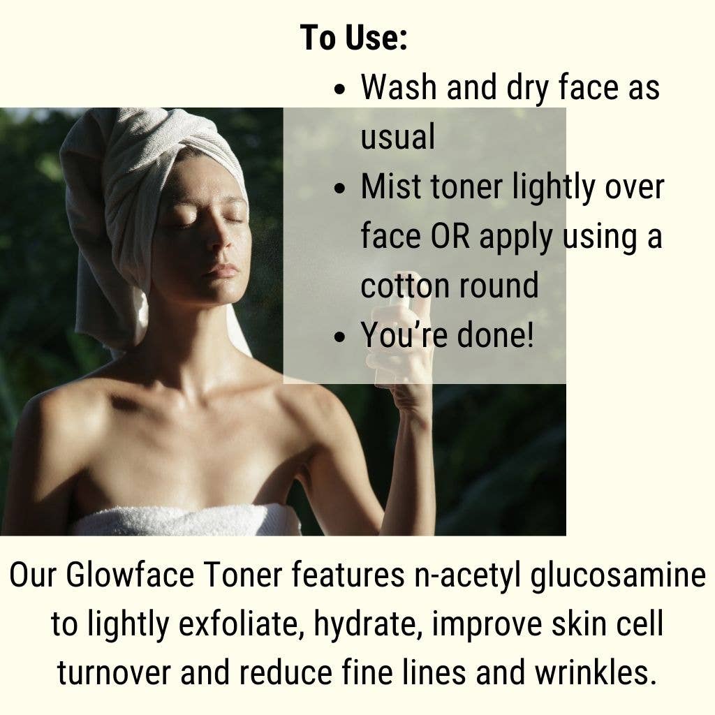 Glowface Toner, Brightening Facial Toner, Turmeric Skincare. Anti-Aging