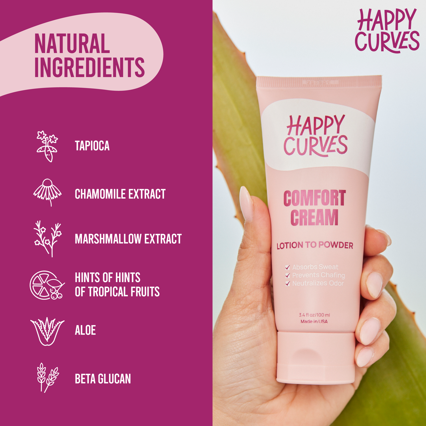 Happy Curves Comfort Cream - no more boob sweat