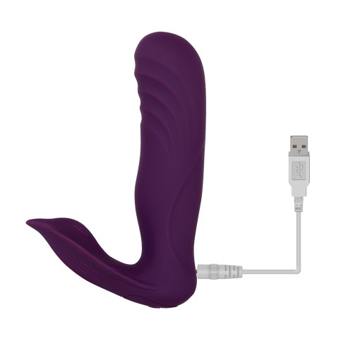 Velvet Hammer Rechargeable Remote-Controlled Thumping Thrusting Dual Stimulator Purple