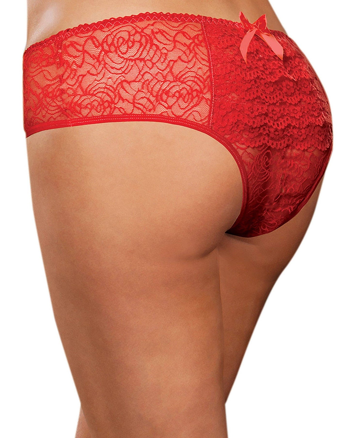 Plus Size Ruffle Back Crotchless Panty