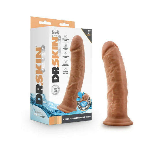 Blush Dr. Skin Glide Realistic 8 in. Self-Lubricating Dildo with Suction Cup