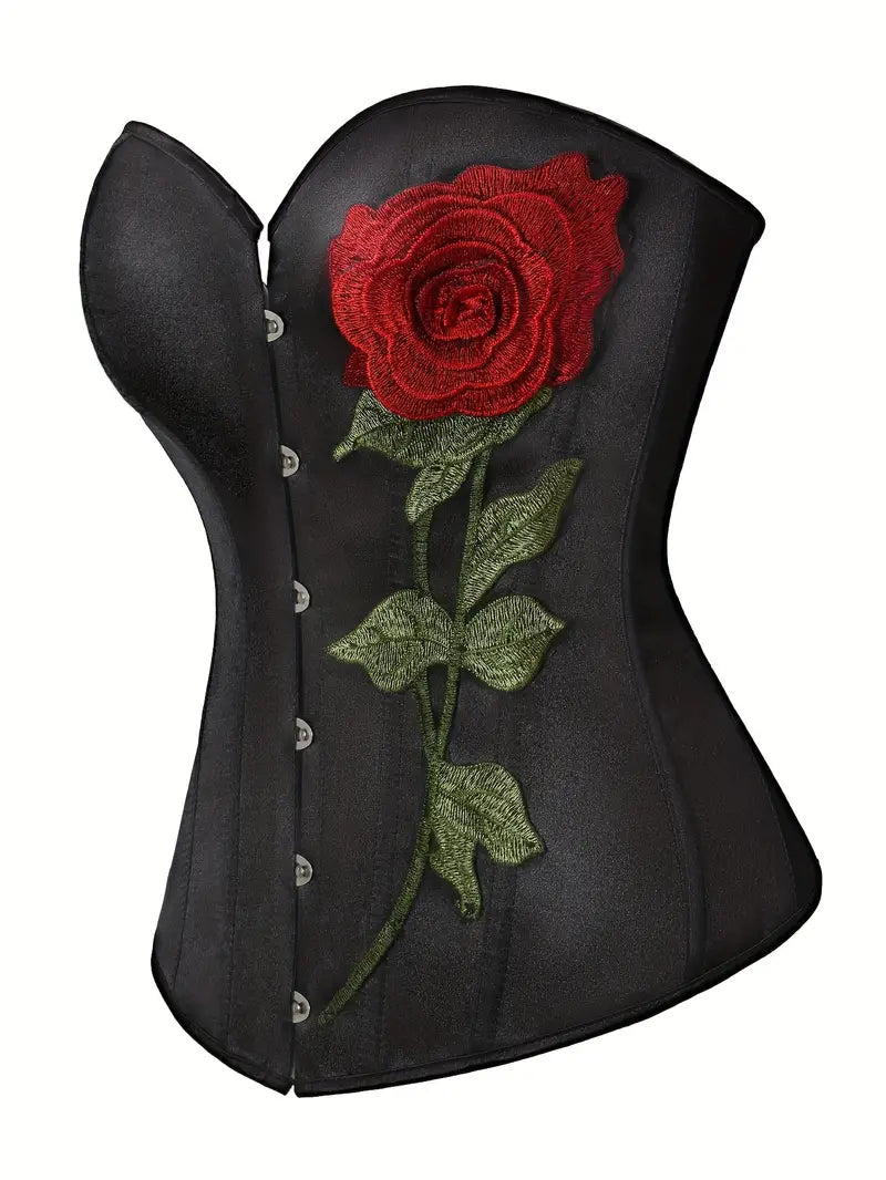 Rose Embroidery, Lace-up Back, sexy and Elegant