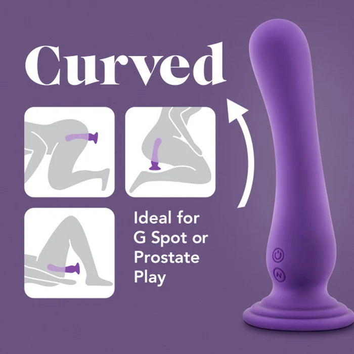 Ibiza Rechargeable Silicone 7.75 in. Vibrating Dildo with Suction Cup Plum Blush Impressions ,