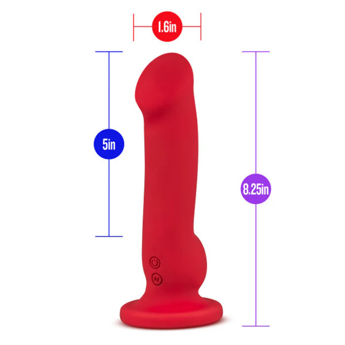 Las Vegas Rechargeable Silicone 8.25 in. Vibrating Dildo with Suction Cup Crimson, Blush Impressions